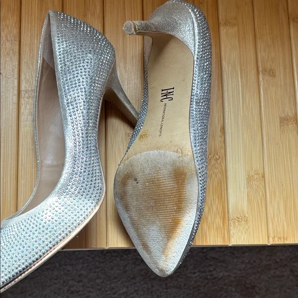 INC International Concepts Silver Crystal-Accented Stiletto Pumps - Picture 15 of 15